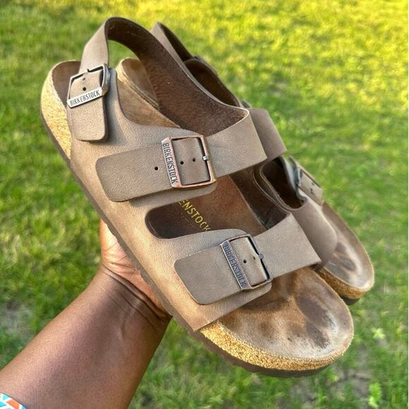 Birkenstock Milano‎ Men’s Leather Sandals Size 45 US M12  Mocha - Picture 9 of 17